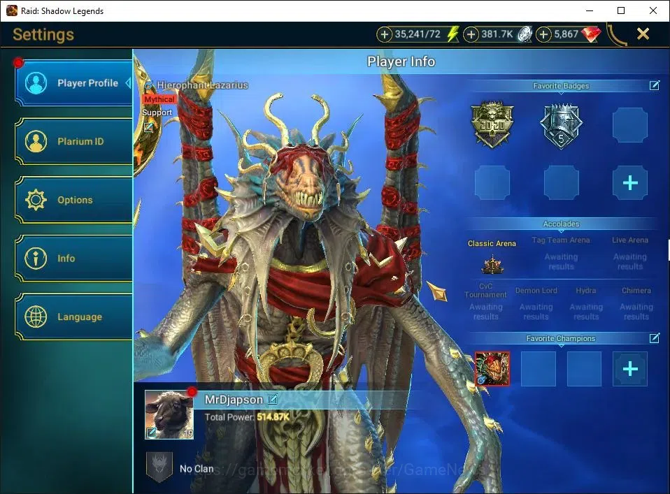 Raid: Shadow Legends Accounts Lv19 514K Power|1 Mythic(Lazarius)|19 Legend(Lord image 2