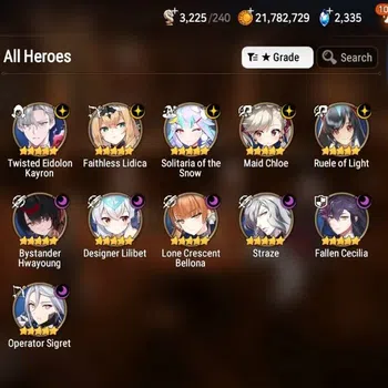 Epic Seven Accounts Starter ASIA Unverif|11ML(Straze,Sthe Snow,DLilibet,FCeci)Aube+Art,Fumyr+Art|PoH+Bless ON|SS