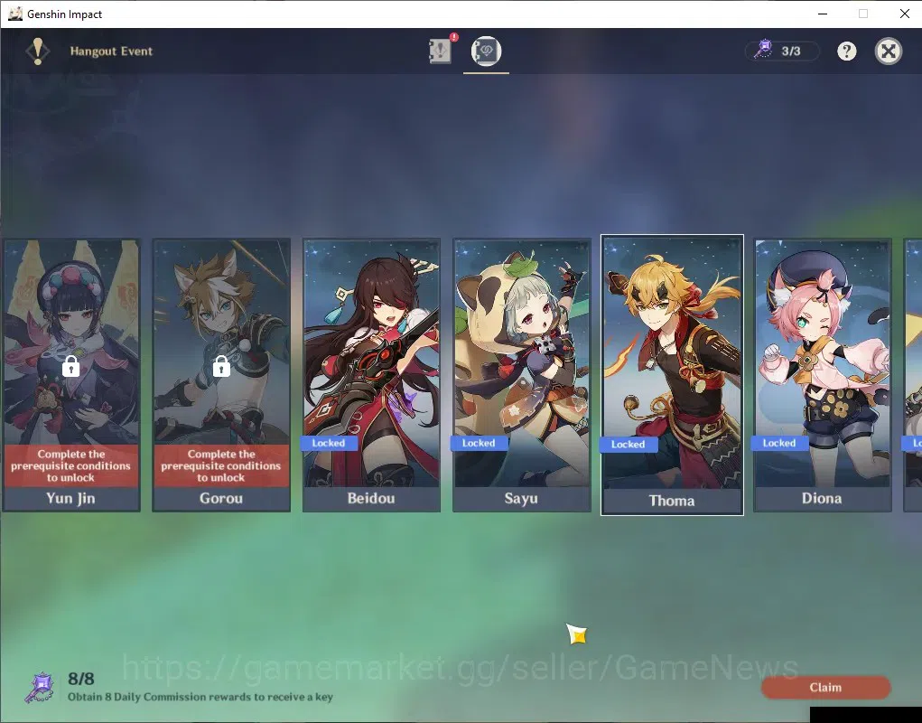 Genshin Impact Accounts ASIA|AR 53|3 Limited + 3 (*5 Weapon)|(Skirk,Escoff image 19