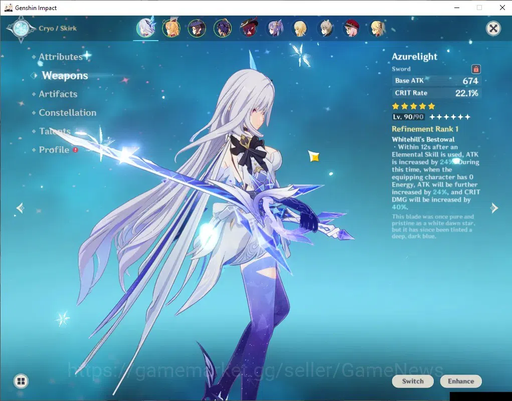 Genshin Impact Accounts ASIA|AR 53|3 Limited + 3 (*5 Weapon)|(Skirk,Escoff image 3