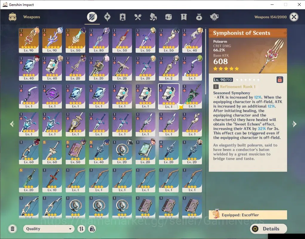Genshin Impact Accounts ASIA|AR 53|3 Limited + 3 (*5 Weapon)|(Skirk,Escoff image 5