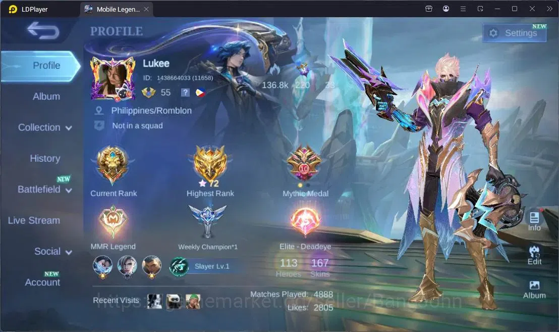 Mobile Legends: Bang Bang Accounts Global |Hero 113|Skin 167|Expert|CC Natalia|Meowki image 1
