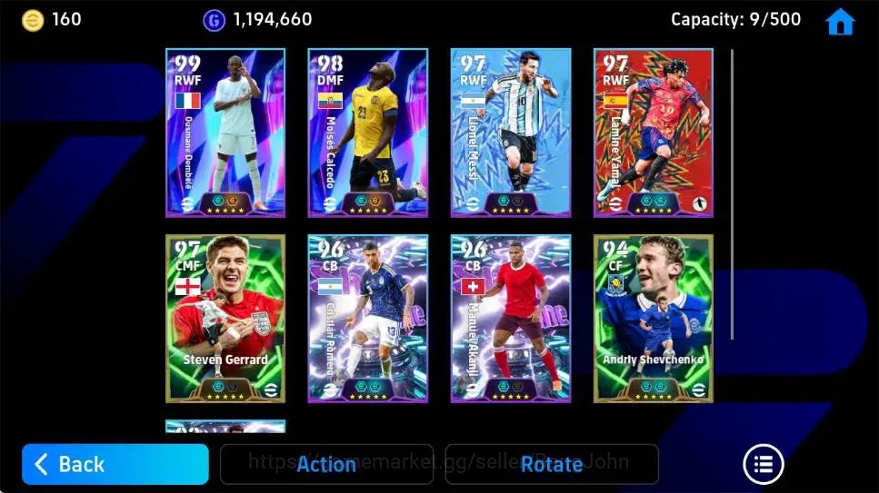 eFootball Accounts Others Mobile|PW 3085|Ousmane Dembele ShowT,Moisas Calcedo ShowT,Steven Gerrard Epic|2026|Check SS 3