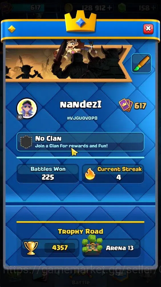 Clash Royale Accounts Lvl 617|KTL 10|Trophy 4357|Card 120|Limited Skin|1 image 2