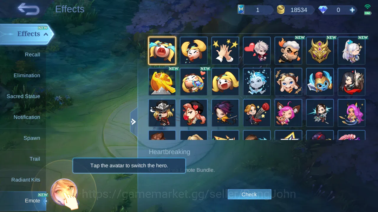 Mobile Legends: Bang Bang Accounts Hero 118 | Skin 190 | Glory | Zodiac Lancelot | Zo image 13