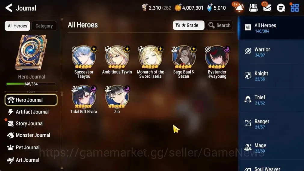Epic Seven Accounts High-End GLOBAL UnVerif|New Era|8 ML(TidalR Elvira,Monarch ISeria,ZIO,Etc)+AUBE,Estele,Setsuka,Etc|AUTO 1