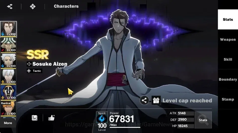 BLEACH: Soul Resonance Accounts NuverseSEA|LV 77|12 SSR [(AizenB6,Gin,Mayuri,Ichig image 3