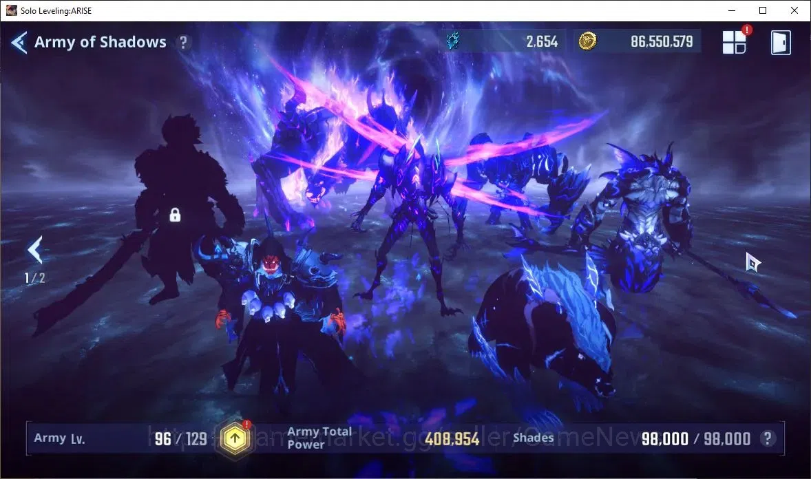 Solo Leveling: ARISE Accounts 2,5M Pwr|Light,Wind Team|48K Esse|25 10