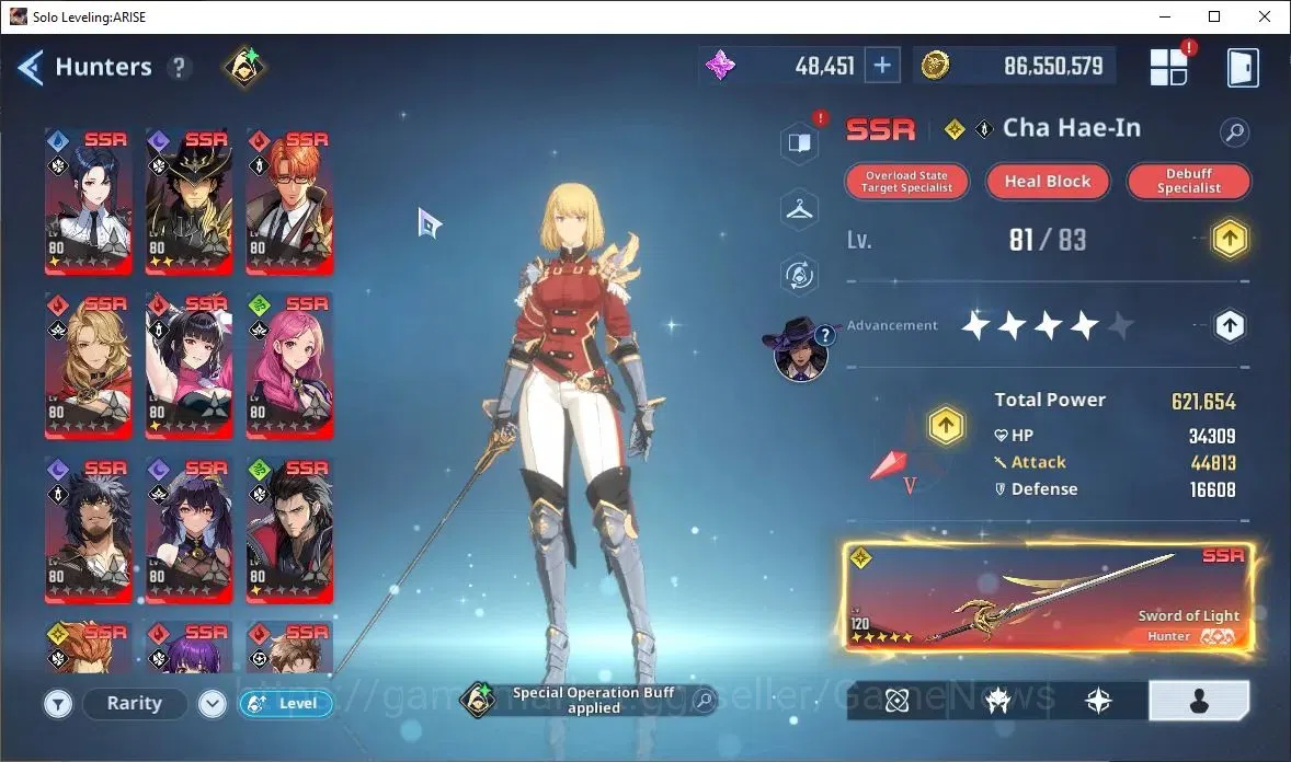 Solo Leveling: ARISE Accounts 2,5M Pwr|Light,Wind Team|48K Esse|25 2
