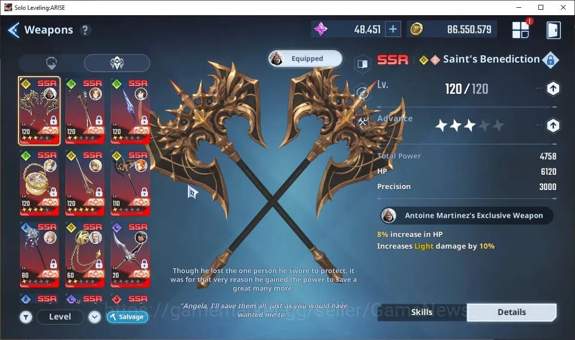Solo Leveling: ARISE Accounts 2,5M Pwr|Light,Wind Team|48K Esse|25 4