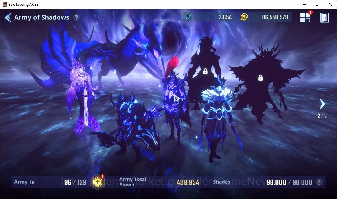 Solo Leveling: ARISE Accounts 2,5M Pwr|Light,Wind Team|48K Esse|25 9