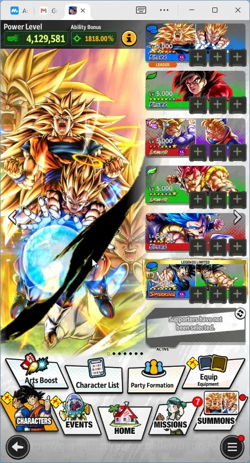 Dragon Ball Legends Accounts High-End Android | Lvl 171|167M Total Power|2.5K CC|2 LR|7 UL|LR Trunks&Gohan,SSG Shallet|UL 19