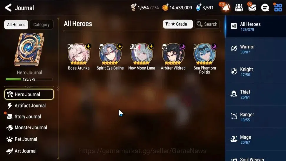 Epic Seven Accounts Starter GLOBAL Unverif|5 ML[BArunka,NM Luna,SP Politis,SE Celine,AVildred]+Zahhak,TA Coli,Ran|PoH 4