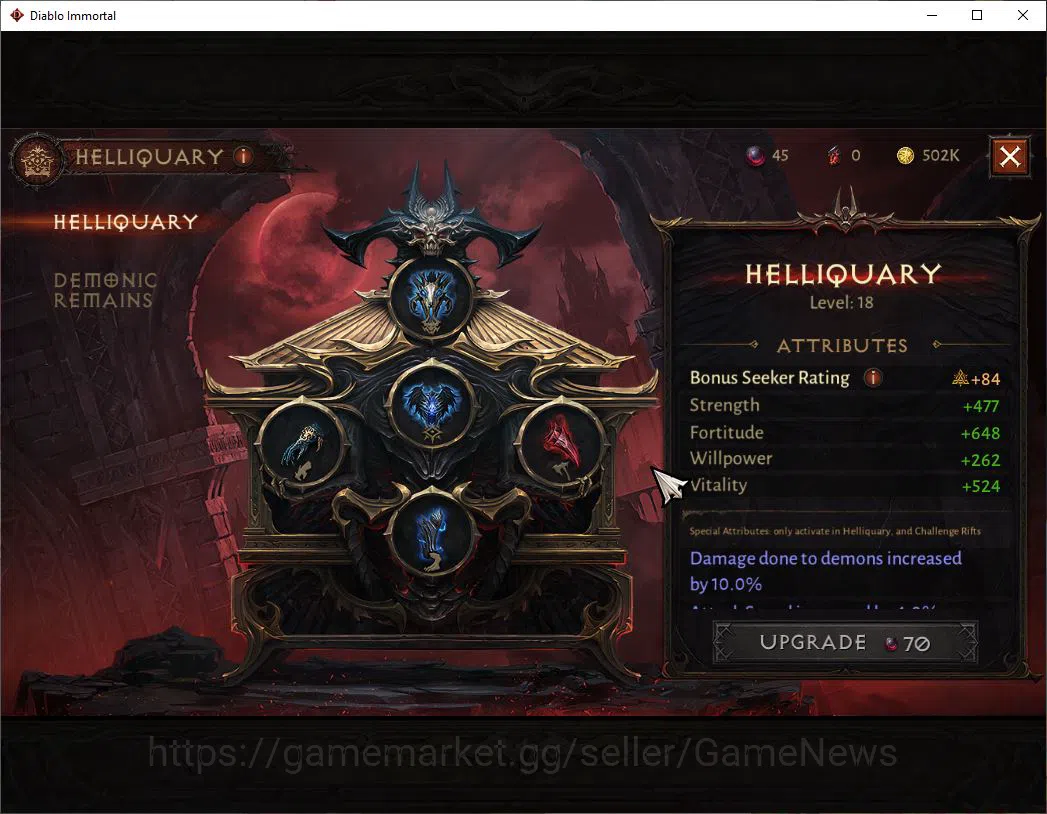 Diablo Immortal Accounts EU - Sescheron|Lv60(630)|Demon Hunter|35k CR|Reso image 10