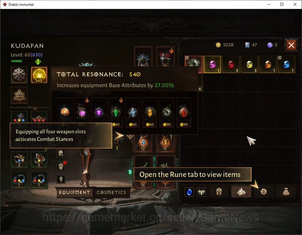 Diablo Immortal Accounts EU - Sescheron|Lv60(630)|Demon Hunter|35k CR|Reso image 5