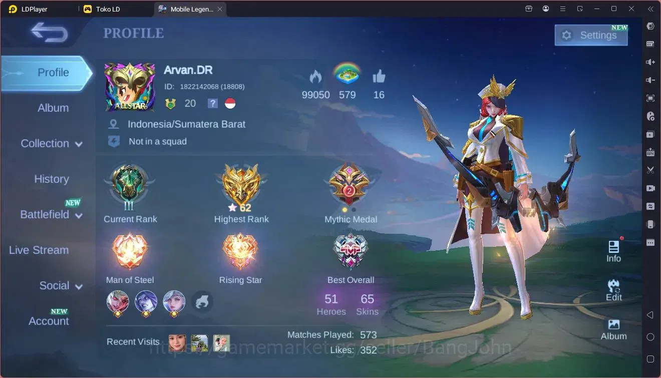 Mobile Legends: Bang Bang Accounts Global|Hero 51|Skin 65|Seasoned|KOF Karina|Meowkin image 1