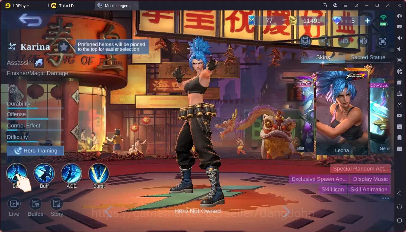 Mobile Legends: Bang Bang Accounts Global|Hero 51|Skin 65|Seasoned|KOF Karina|Meowkin image 14