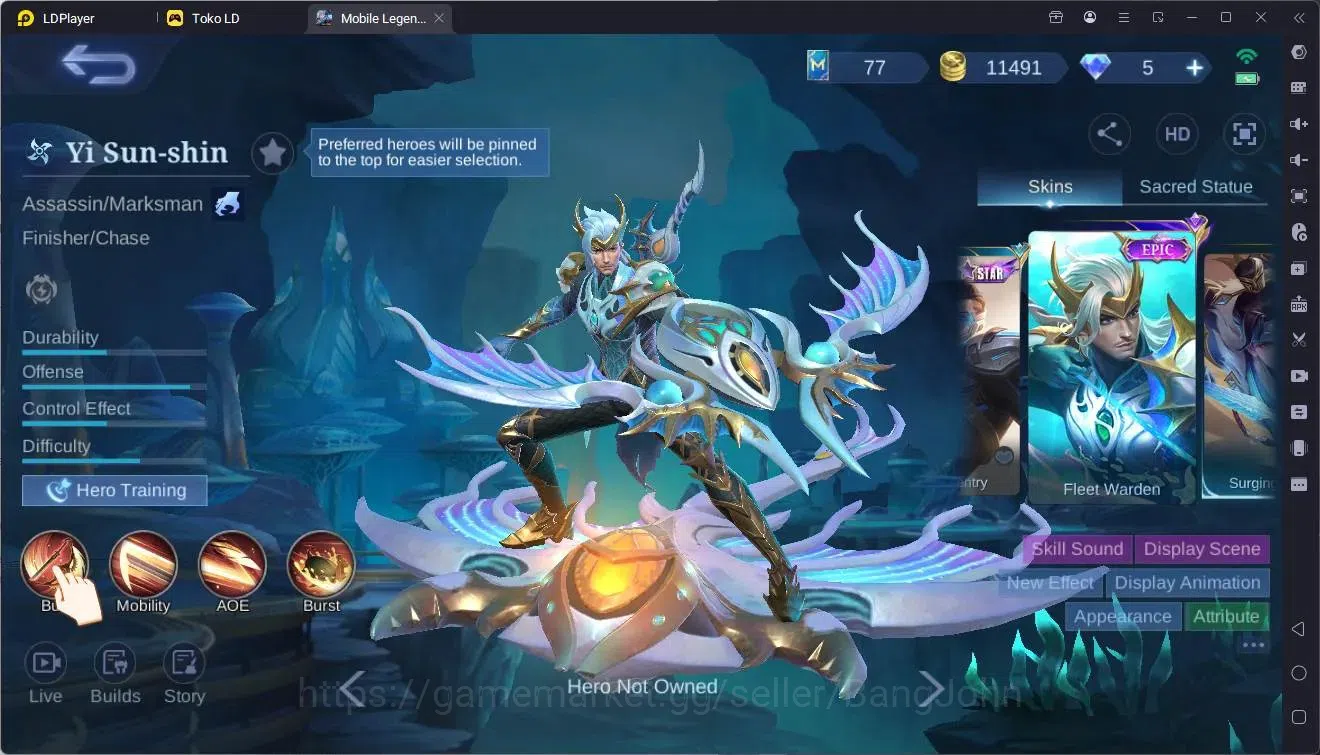 Mobile Legends: Bang Bang Accounts Global|Hero 51|Skin 65|Seasoned|KOF Karina|Meowkin image 17