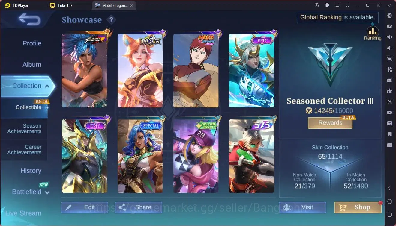 Mobile Legends: Bang Bang Accounts Global|Hero 51|Skin 65|Seasoned|KOF Karina|Meowkin image 2