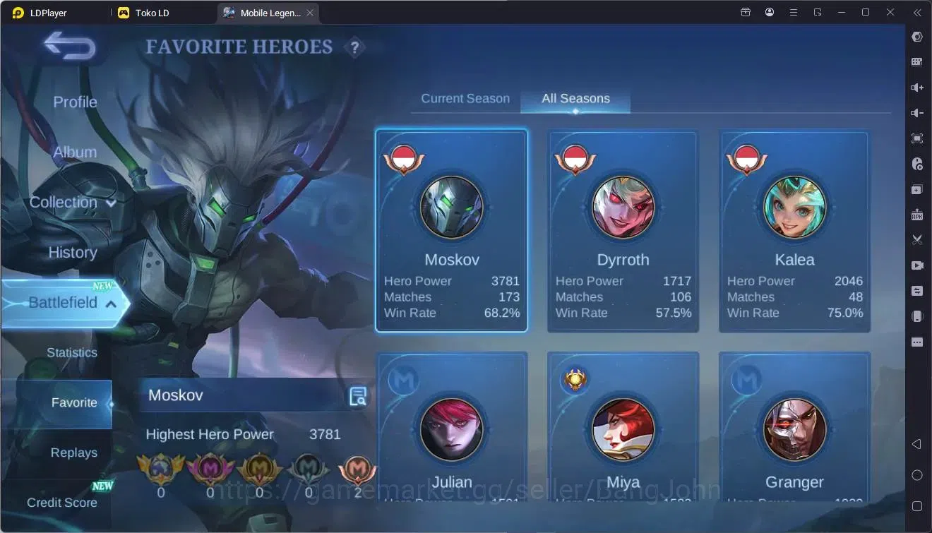 Mobile Legends: Bang Bang Accounts Global|Hero 51|Skin 65|Seasoned|KOF Karina|Meowkin image 4