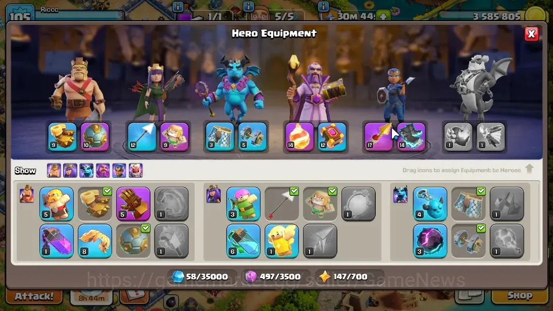 Clash of Clans Accounts TH14-BH7|LV105|HH7|BK45,AQ50,GW20,MP21,RC14|BM 8|L image 11