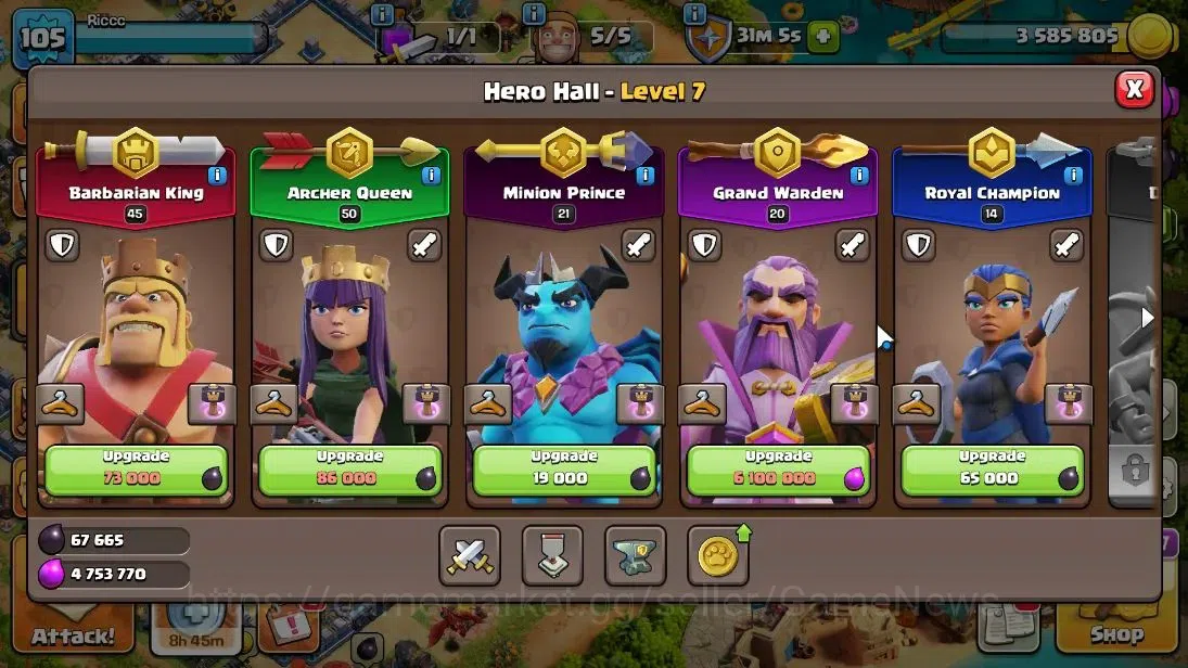 Clash of Clans Accounts TH14-BH7|LV105|HH7|BK45,AQ50,GW20,MP21,RC14|BM 8|L image 9