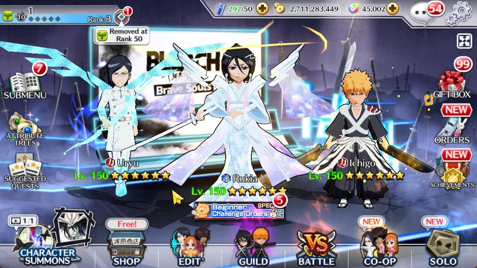Bleach: Brave Souls Mid-Tier [GLOBAL]45K Orb|Rukia 10th Anniv,TYBW26(Uryu,Ichig image 1