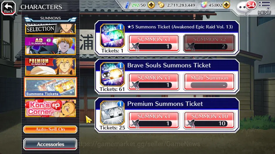Bleach: Brave Souls Accounts Mid-Tier [GLOBAL]45K Orb|Rukia 10th Anniv,TYBW26(Uryu,Ichigo),Byakuya 14