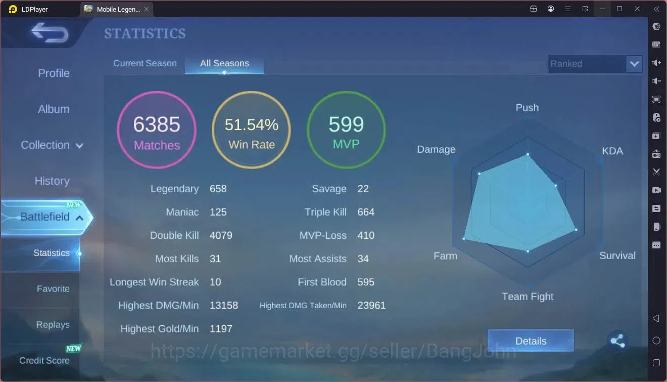 Mobile Legends: Bang Bang Accounts GLOBAL Hero 126 Skin 191|Valentine Claude|Venom Gu image 3