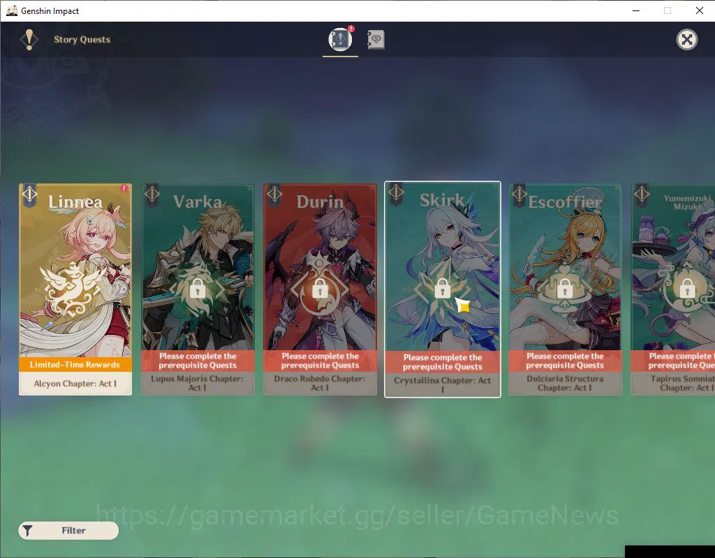 Genshin Impact Accounts Mid Game ASIA|Starter|AR 37|1 Limited +22(*4Character)|Arlecchino [Jean]|Low Explore Map|MC 10