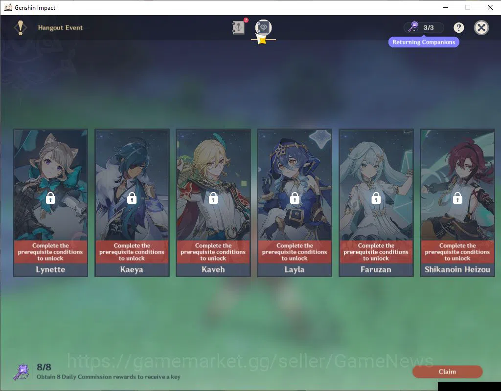 Genshin Impact Accounts Mid Game ASIA|Starter|AR 37|1 Limited +22(*4Character)|Arlecchino [Jean]|Low Explore Map|MC 11