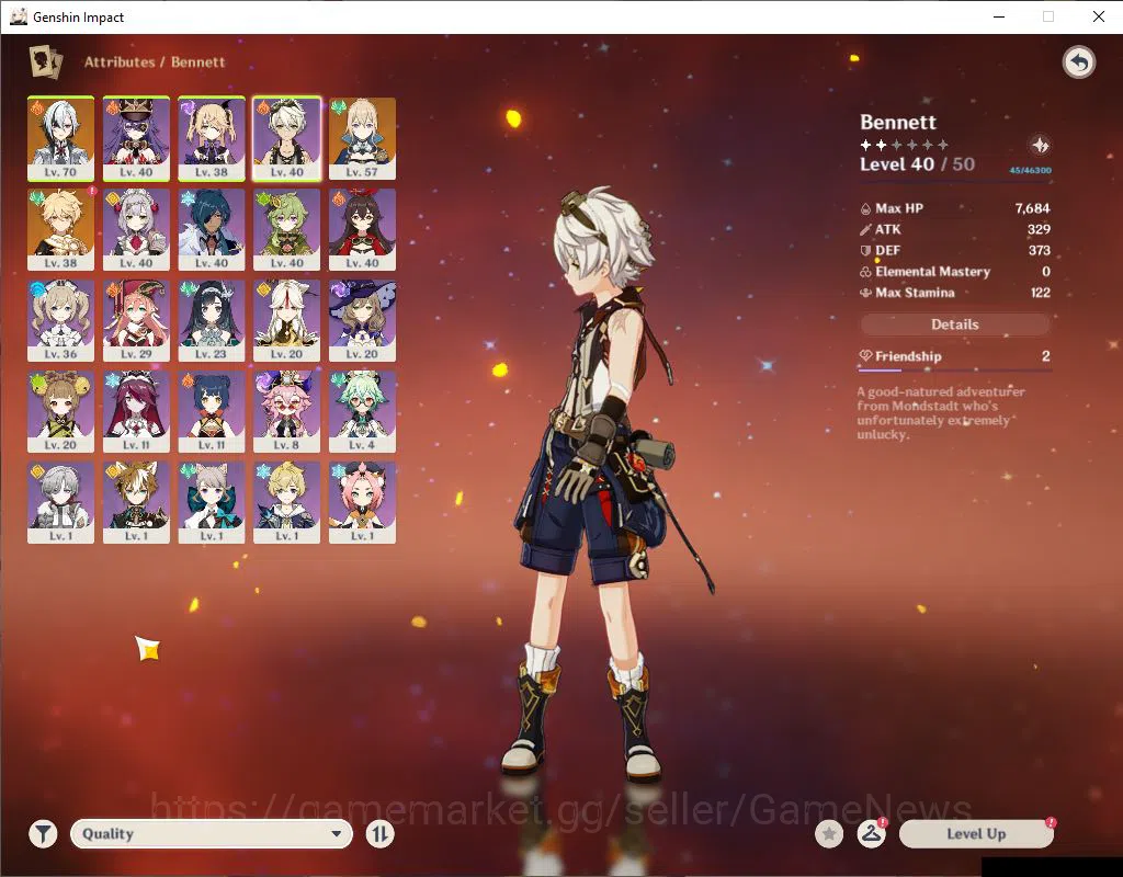 Genshin Impact Accounts Mid Game ASIA|Starter|AR 37|1 Limited +22(*4Character)|Arlecchino [Jean]|Low Explore Map|MC 3