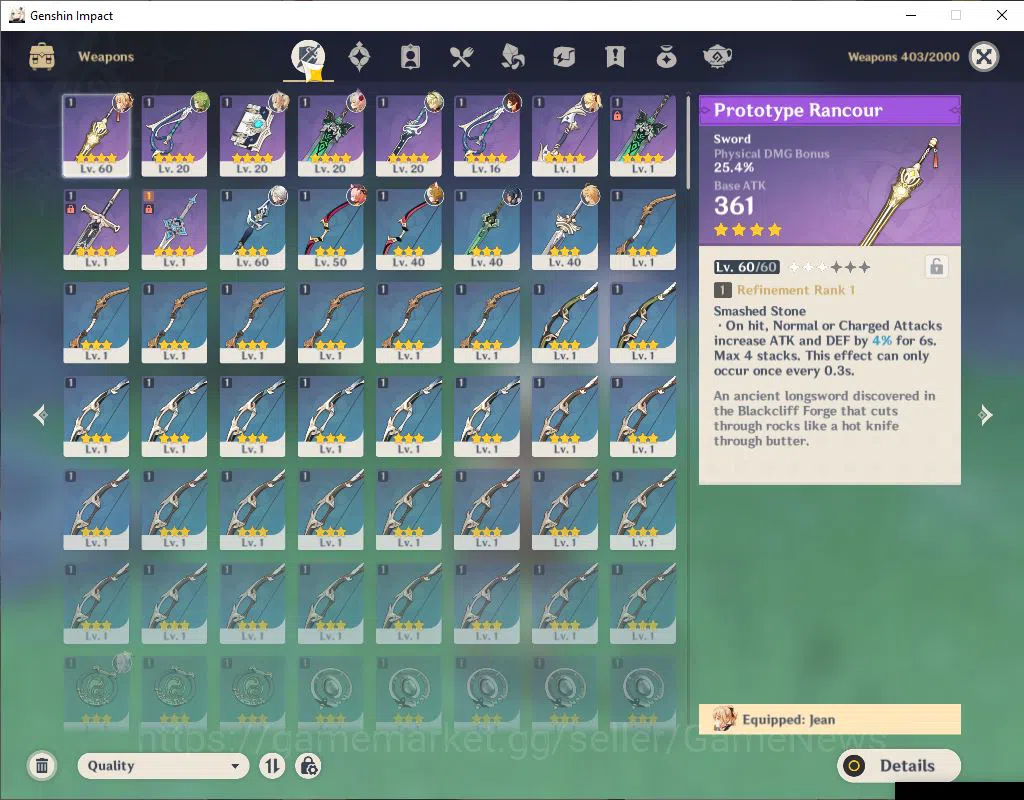 Genshin Impact Accounts Mid Game ASIA|Starter|AR 37|1 Limited +22(*4Character)|Arlecchino [Jean]|Low Explore Map|MC 4