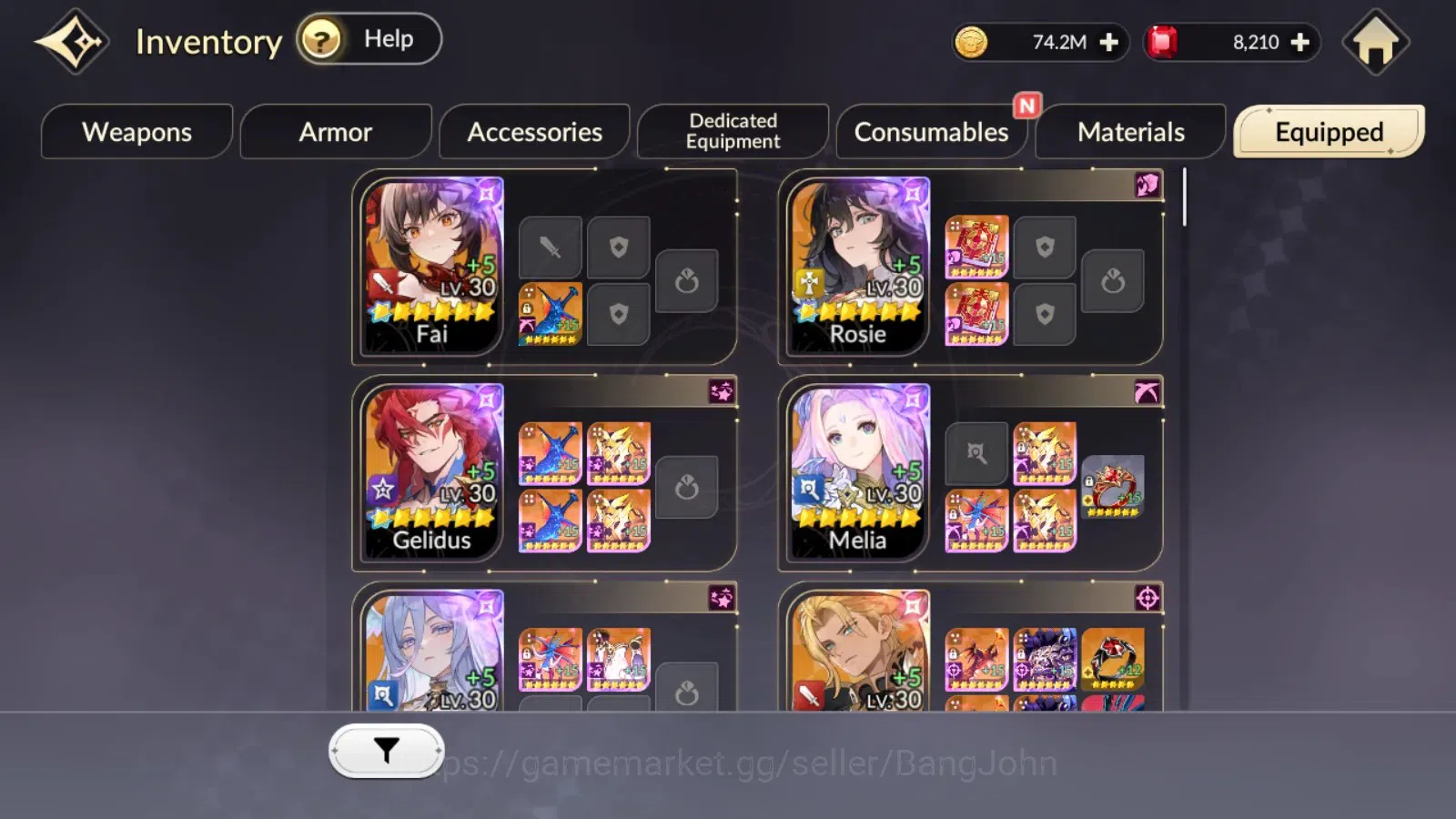 Seven Knights Re:Birth Accounts Global|FullEX7(TC1Fai,Rosie,Gelidus,Melia,Juri)33T image 13
