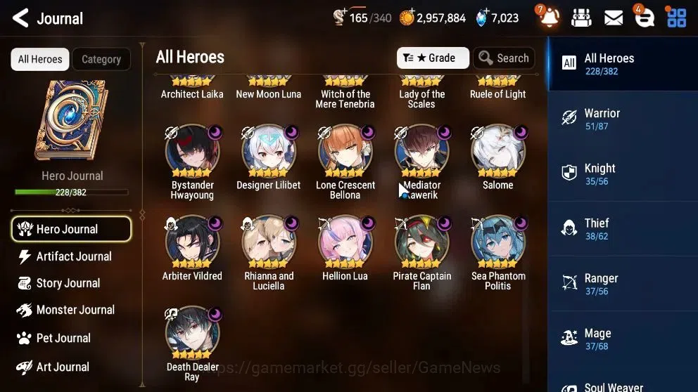 Epic Seven Accounts High-End ASIA Verif|26ML(RnL,LOTScales,Salome,MonarcS Iseria,BArunka,GRas,etc)+Ab Fumyr,Rnak,etc|AUTO 7
