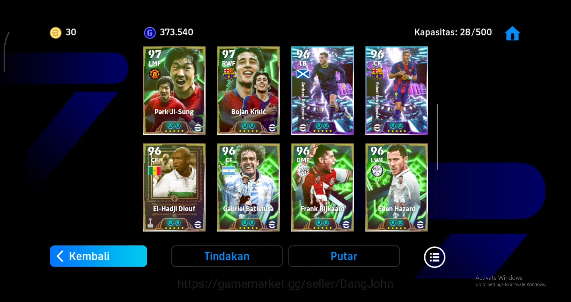eFootball Accounts power 3186 | gareth bale biru, lilian thuram epic  image 5