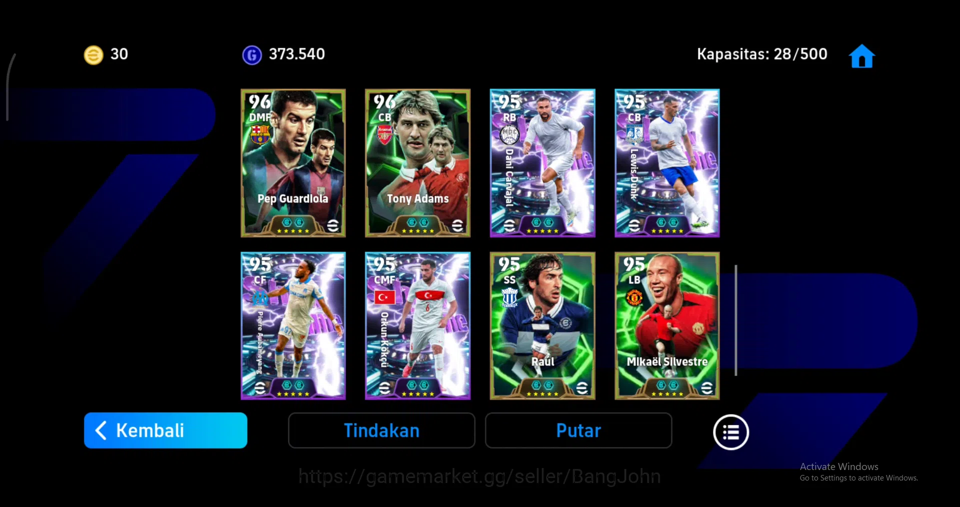 eFootball Accounts power 3186 | gareth bale biru, lilian thuram epic  image 6