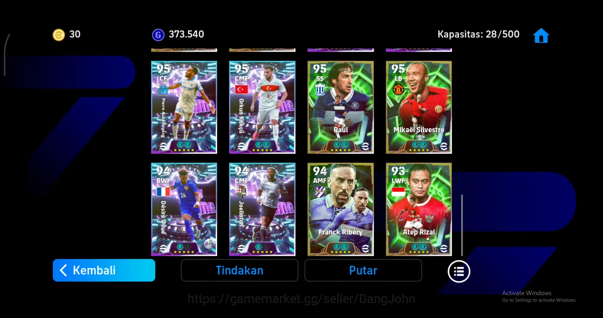 eFootball Accounts power 3186 | gareth bale biru, lilian thuram epic  image 7