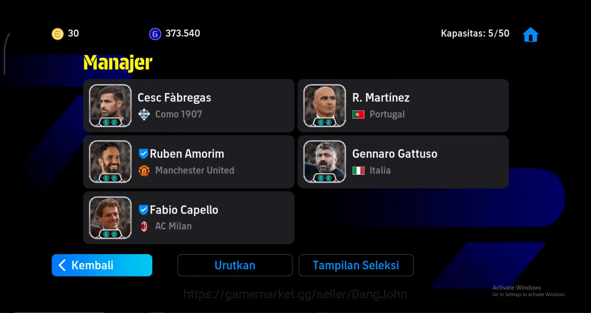 eFootball Accounts power 3186 | gareth bale biru, lilian thuram epic  image 9