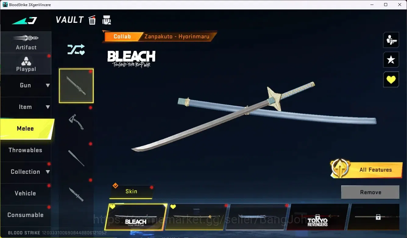 Blood Strike Accounts ASIA|1 Collab Gun[Uzi-Zangetsu] + 1 Melee[Zanpakut image 11