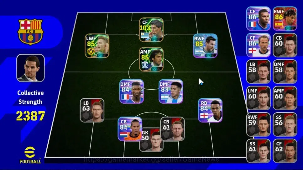 eFootball Accounts Legends & Iconic Players Android|Epic Luis Suarez,Marco Reus,Raul|Show Time Lionel Messi,Lamine 1