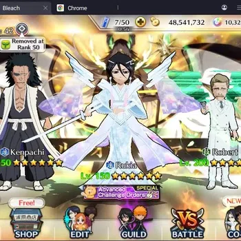 Bleach: Brave Souls Accounts Starter Global |48M BP+10K Orb|Fresh Story|Rukia 10th,Kenpachi 9th,Robert TYBW24,Rangiku