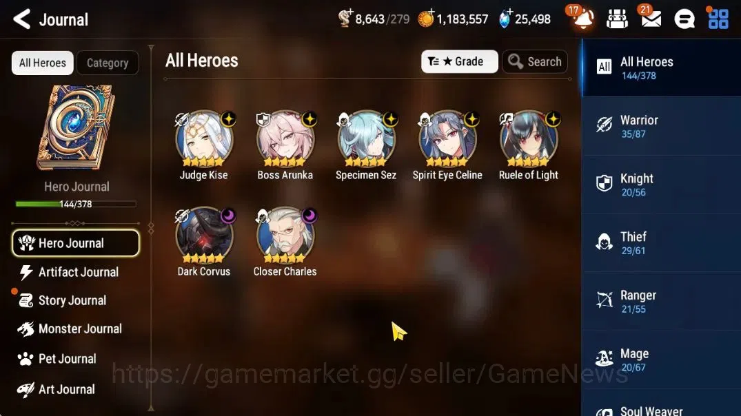 Epic Seven Accounts GLOBAL UNVERIF|7 ML(B Arunka,Ro Light,SE Celine,C  image 7