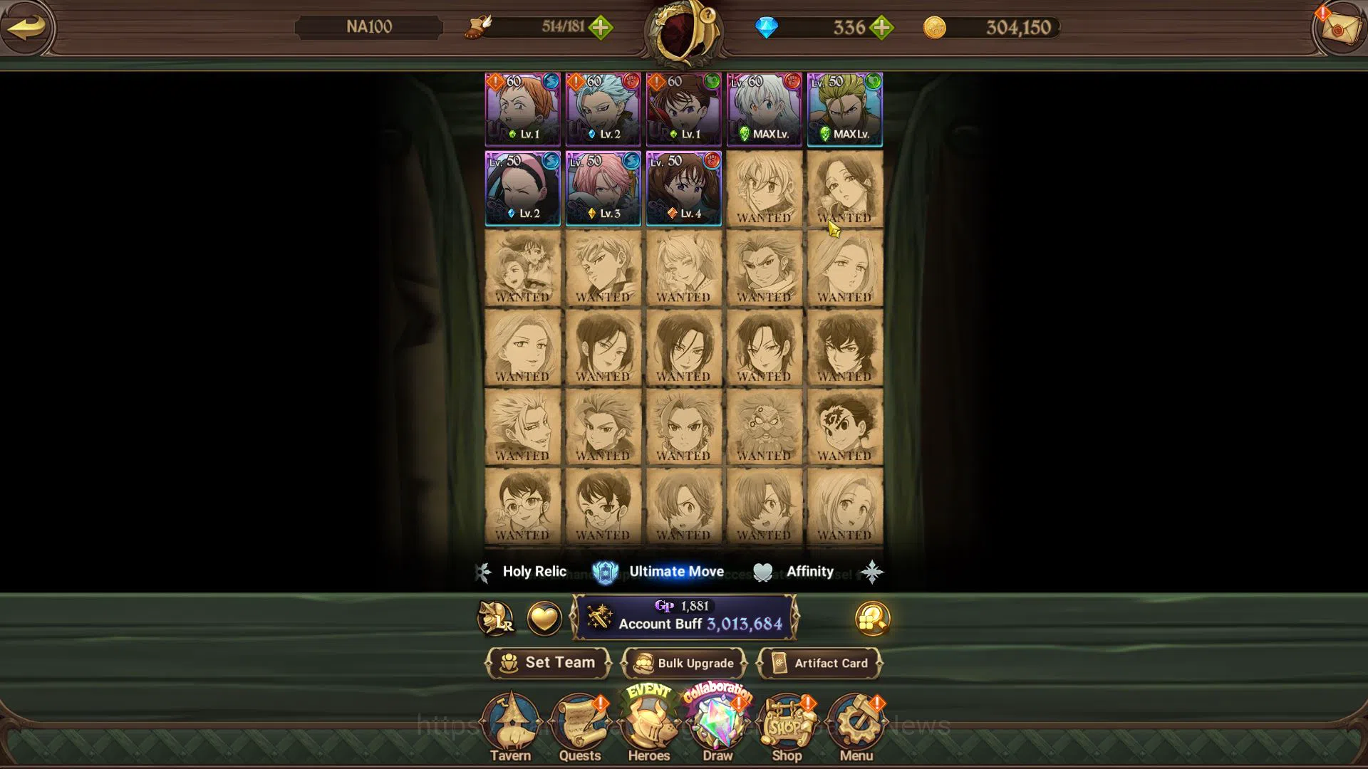 The Seven Deadly Sins: Grand Cross Accounts Global|3 M CC|1 LR+8 UR+Collab Fire Force+336 DM|E image 13