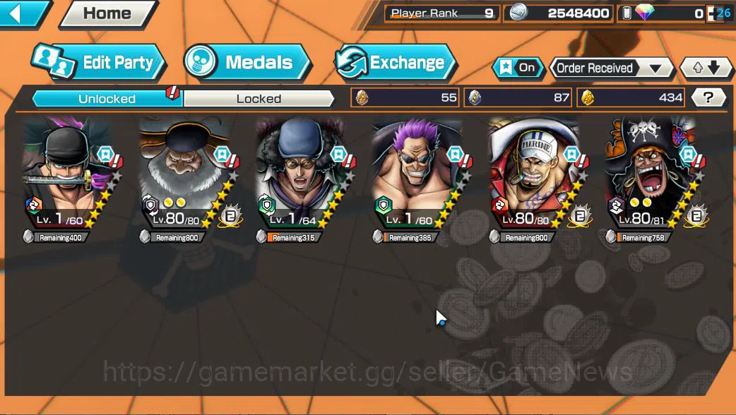 One Piece Bounty Rush Accounts Global|6 EX |BP Kuzan,T5E St. Saturn,TFE Marshall  image 5