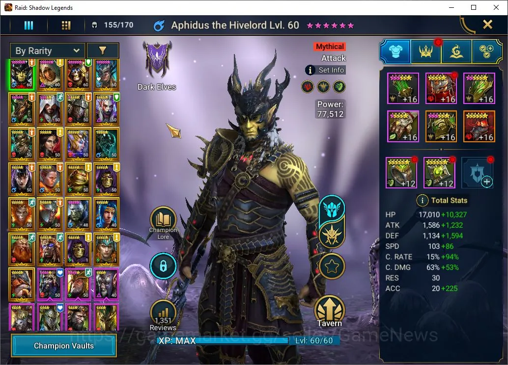 Raid: Shadow Legends Accounts Others Lv 51|566K PWR|21 Legend(WixWell,Ninja,Alice,Doroty,Ezio,Xenomorph,MC Angelo,Etc)|1 KEY 1