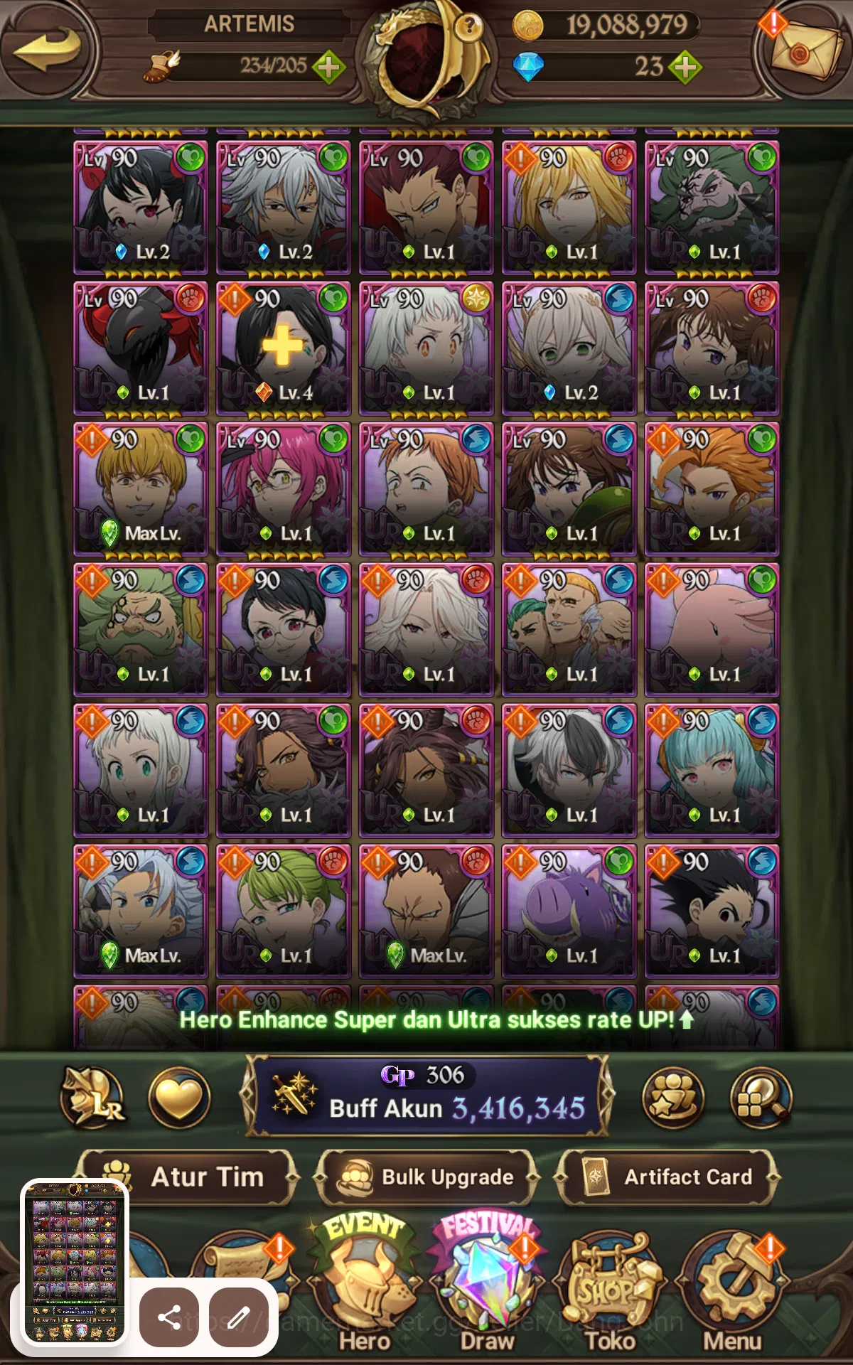 The Seven Deadly Sins: Grand Cross Accounts ASIA | 3.4M CC|1LR Ludociel|UR Salos,Merlin&Esca,O image 10