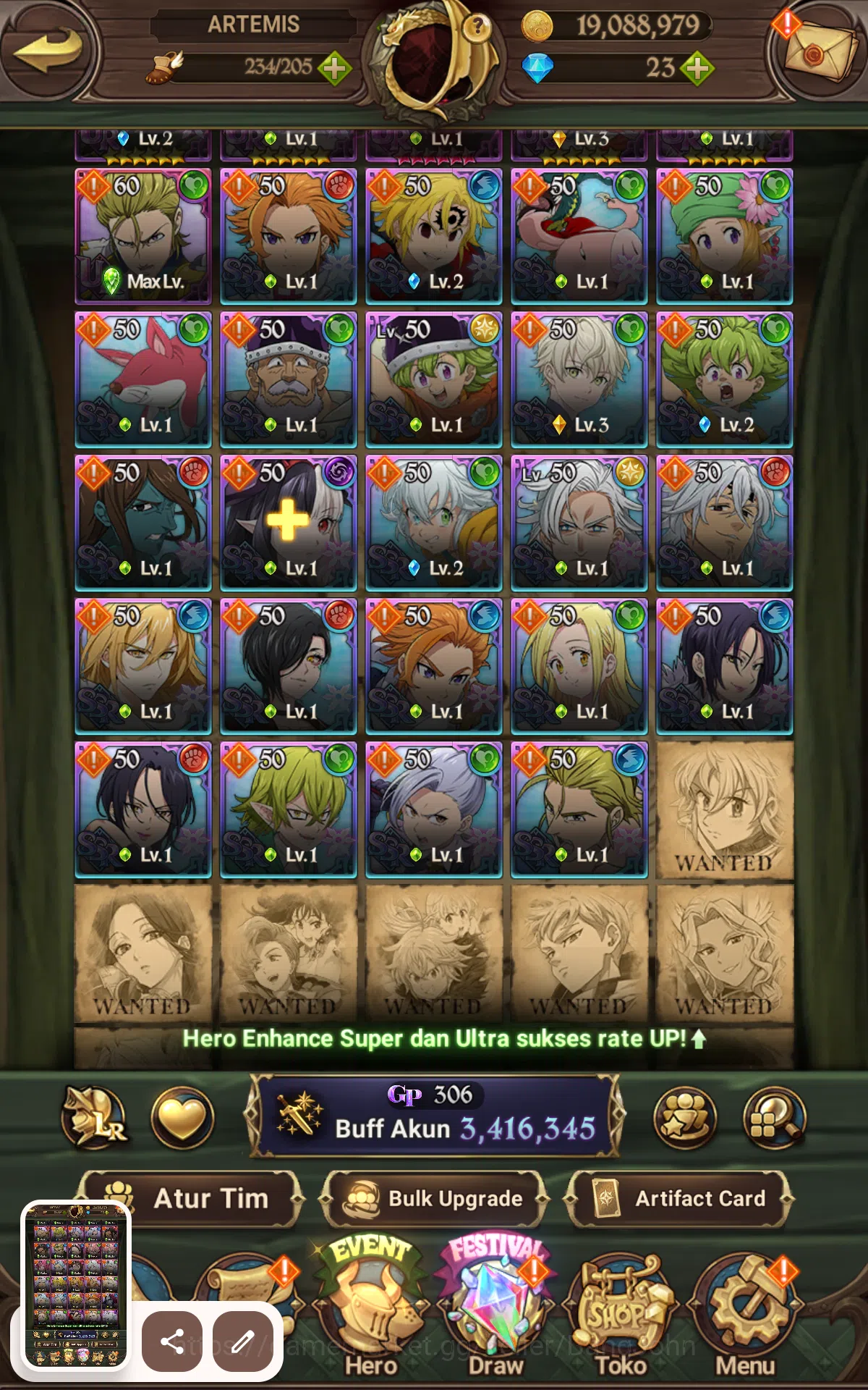 The Seven Deadly Sins: Grand Cross Accounts ASIA | 3.4M CC|1LR Ludociel|UR Salos,Merlin&Esca,O image 13