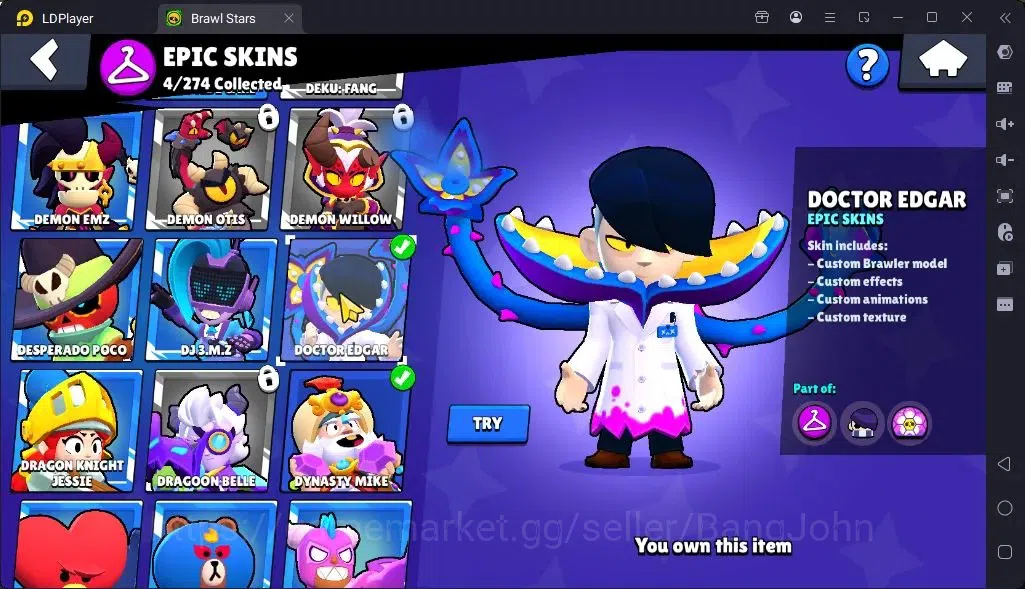 Brawl Stars Accounts Global |Trophy 1886| Brawler 2 Max with Supercharge |Skins 1 Mythic,4 Epic|Bling 7724|Protect Off|Check 10