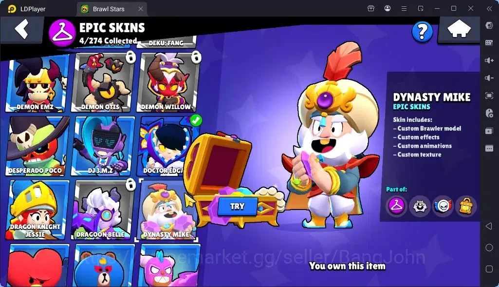 Brawl Stars Accounts Global |Trophy 1886| Brawler 2 Max with Supercharge |Skins 1 Mythic,4 Epic|Bling 7724|Protect Off|Check 11